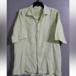 TOMMY BAHAMAS GREEN 100% LINEN SHIRT SIZE L
